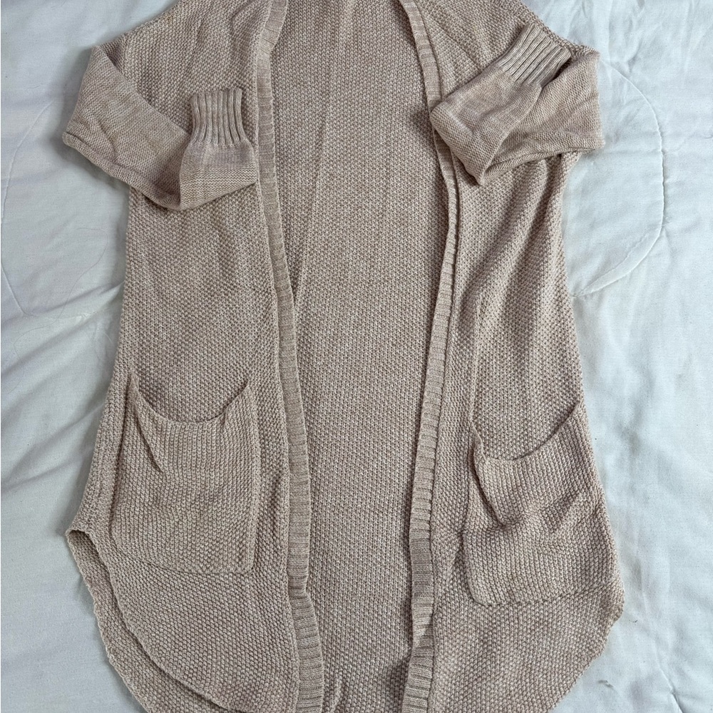 Women’s Pink Open-Front Cardigan